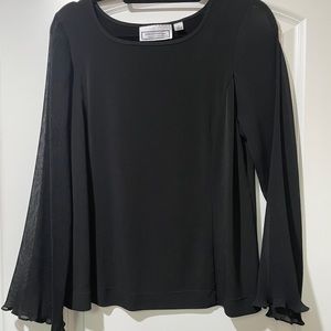 Simonton Says - Black Bell-Sleeved Top - Size M